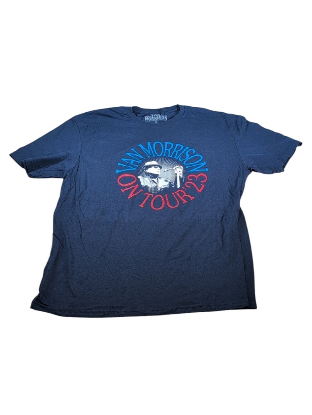 Van Morrison Navy T-Shirt 2023 Tour 2 Sided Size Large